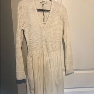 Sea New York white cotton Midi Dress ladies size 6 brand new with tags